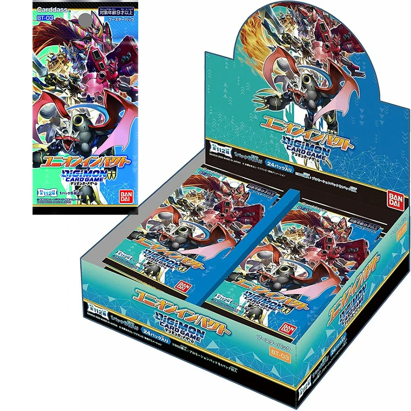 

BANDAI Digimon Card Game Booster Union Impact Sealed Pack BT-03 Japanese Anime TCG CCG Collection Card Toy