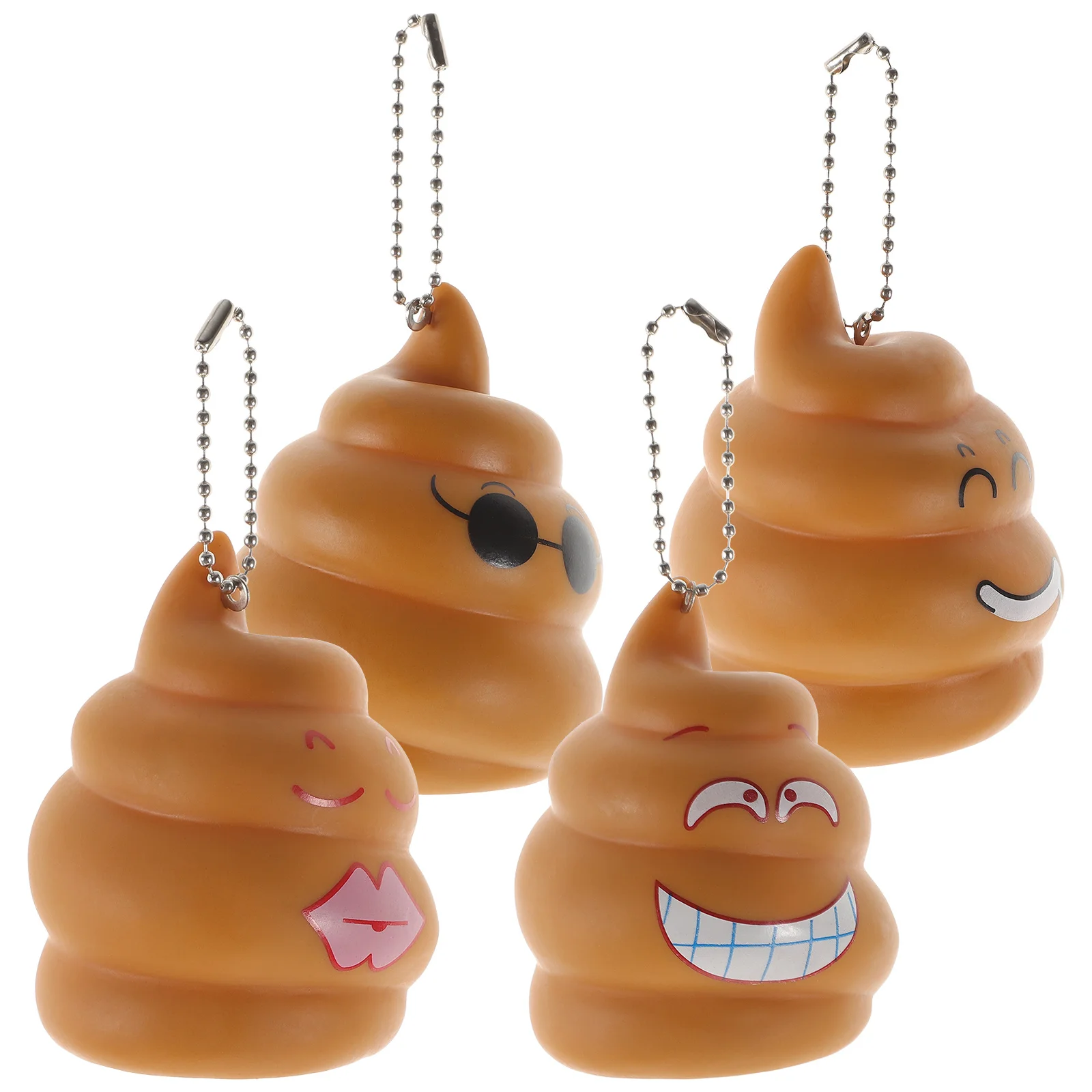 

4 Pcs Poop Charm Big Key Chain Keychains Bulk Novelty Prank Stuff Funny Decoration