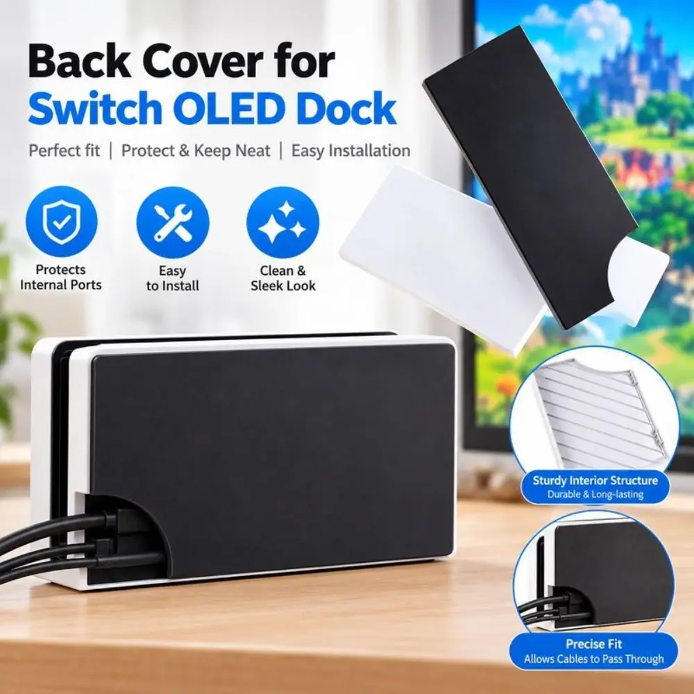 Anti-Scratch Charger Dock Cover Protective DIY Replacement Shell Case Flip Design Flip Cover Shell for Nintendo Switch OLED