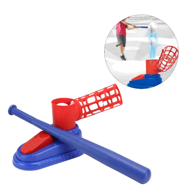 Máquina lanzadora de béisbol para niños, deportes al aire libre, juguete para padres e hijos, entrenador de béisbol con 3 pelotas de béisbol para niños y niñas