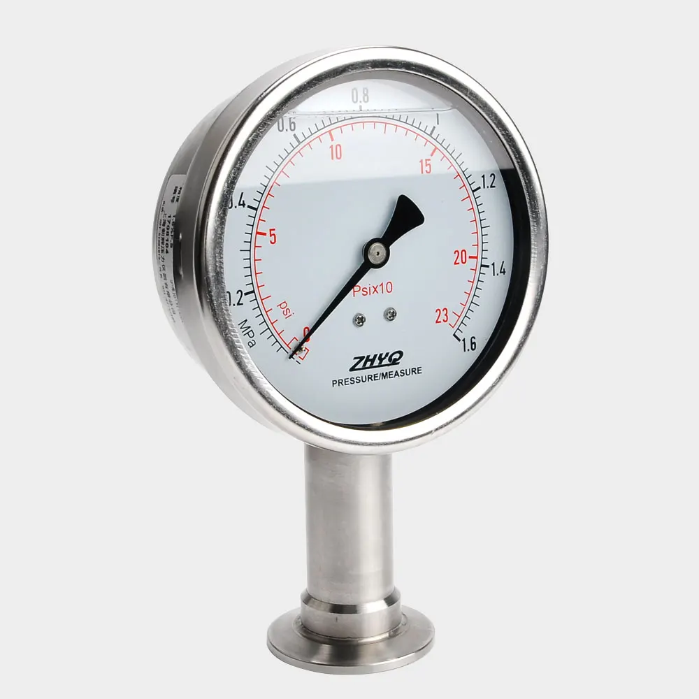 

Factory Price Stainless Steel Clamp Type Diaphragm Sanitary Pressure Gauge From China Manufacturer