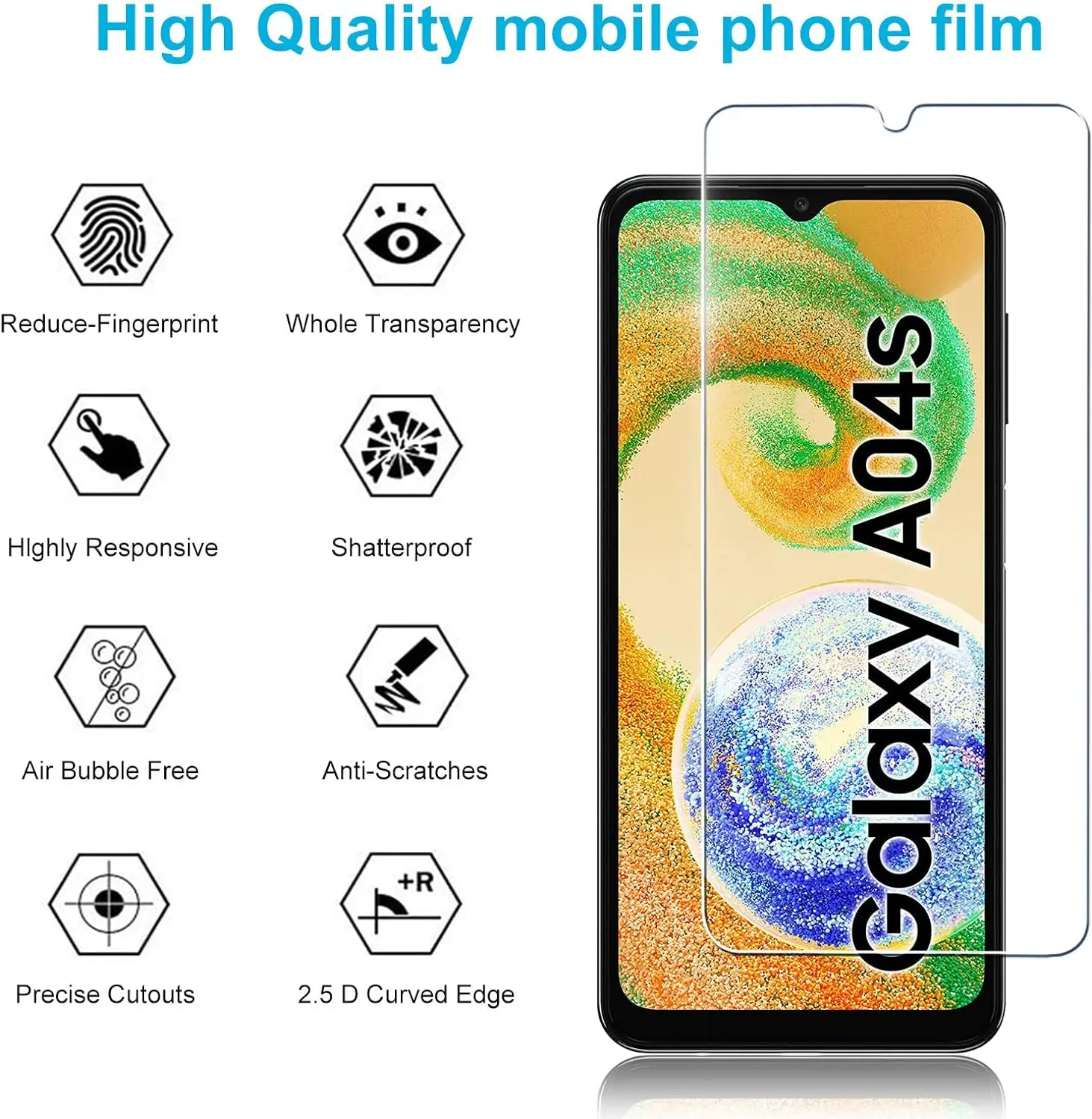 2/4 قطعة HD حامي الشاشة لسامسونج غالاكسي A04 A04e A04S A04 كور 9H فيلم الزجاج المقسى #5