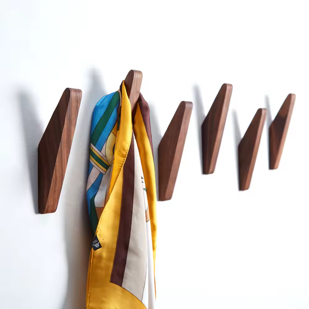 Gancio in legno di noce nera naturale Chiave da parete Supporto decorativo Gancio Appendiabiti Abito Borsa Appendiabiti Sciarpa Gancio per asciugamani Gancio decorativo per la casa
