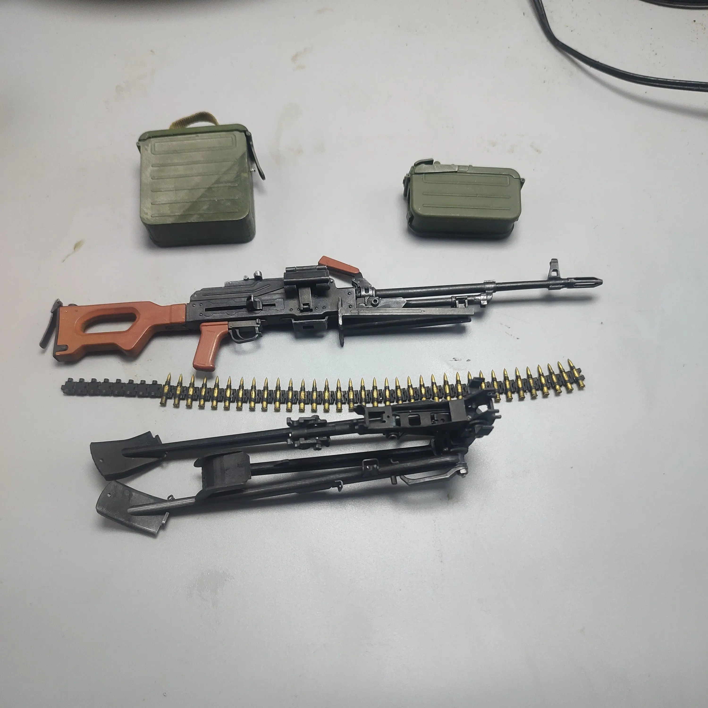 1/6 스케일 3D 프린팅 장난감 총 PKM 경기관총 모델 미니어처 군사 액션 피규어용