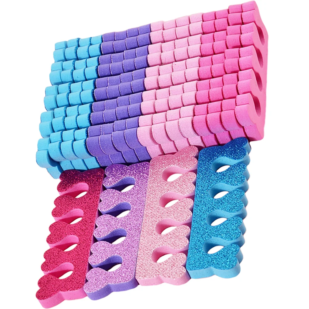 

24 Pcs Sponge Toe Splitter Professional Separators Toenail for Pedicure Supplies Heart Designed Onion Powder Toes Glitter