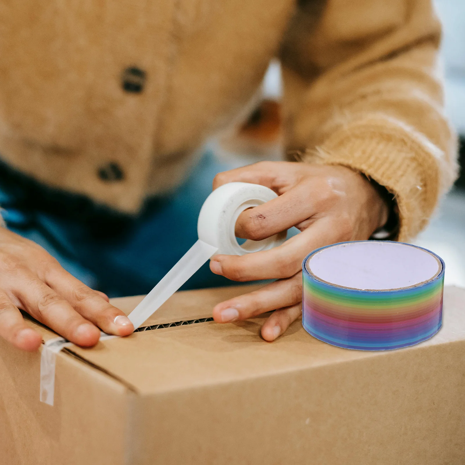 

5 Rolls Colorful Adhesive Ball Tape for Relaxing Stress Relief Pull String Activity Smooth Surface Stick Decorative DIY Use