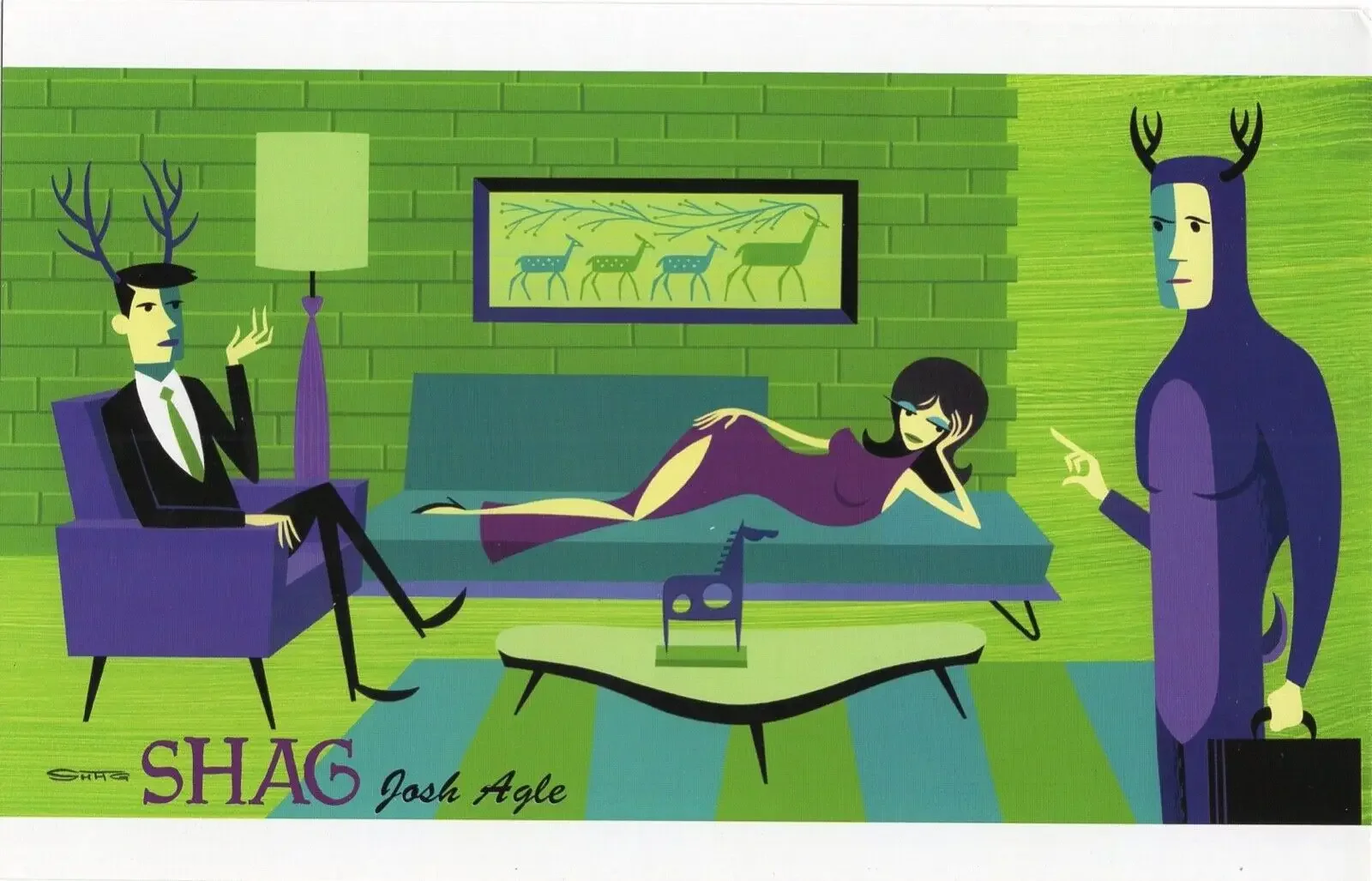 SHAG JOSH AGLE ANIMAL SHOW, Print Art Canvas Poster For Living Room Decor, Home Wall Picture