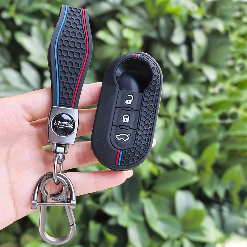Car Key Shell Case Fob For Fiat 500 Panda Punto Bravo Doblo Peugeot Boxer Citroen Relay Fiat Ducato Lancia Musa keychain