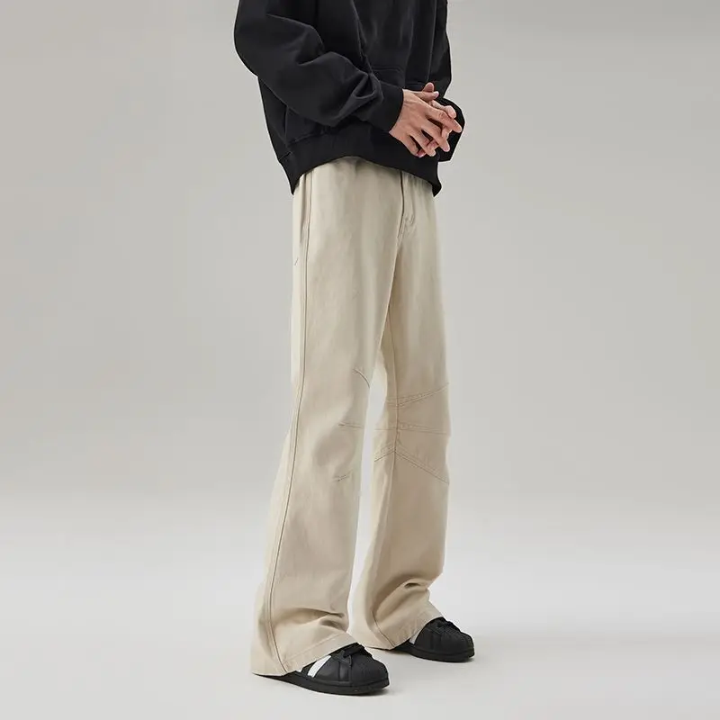 Spring And Summer Washed Denim Pants For Men And Women Loose Personalized Retro Curved Knife Pants With Holes Versatile Pants