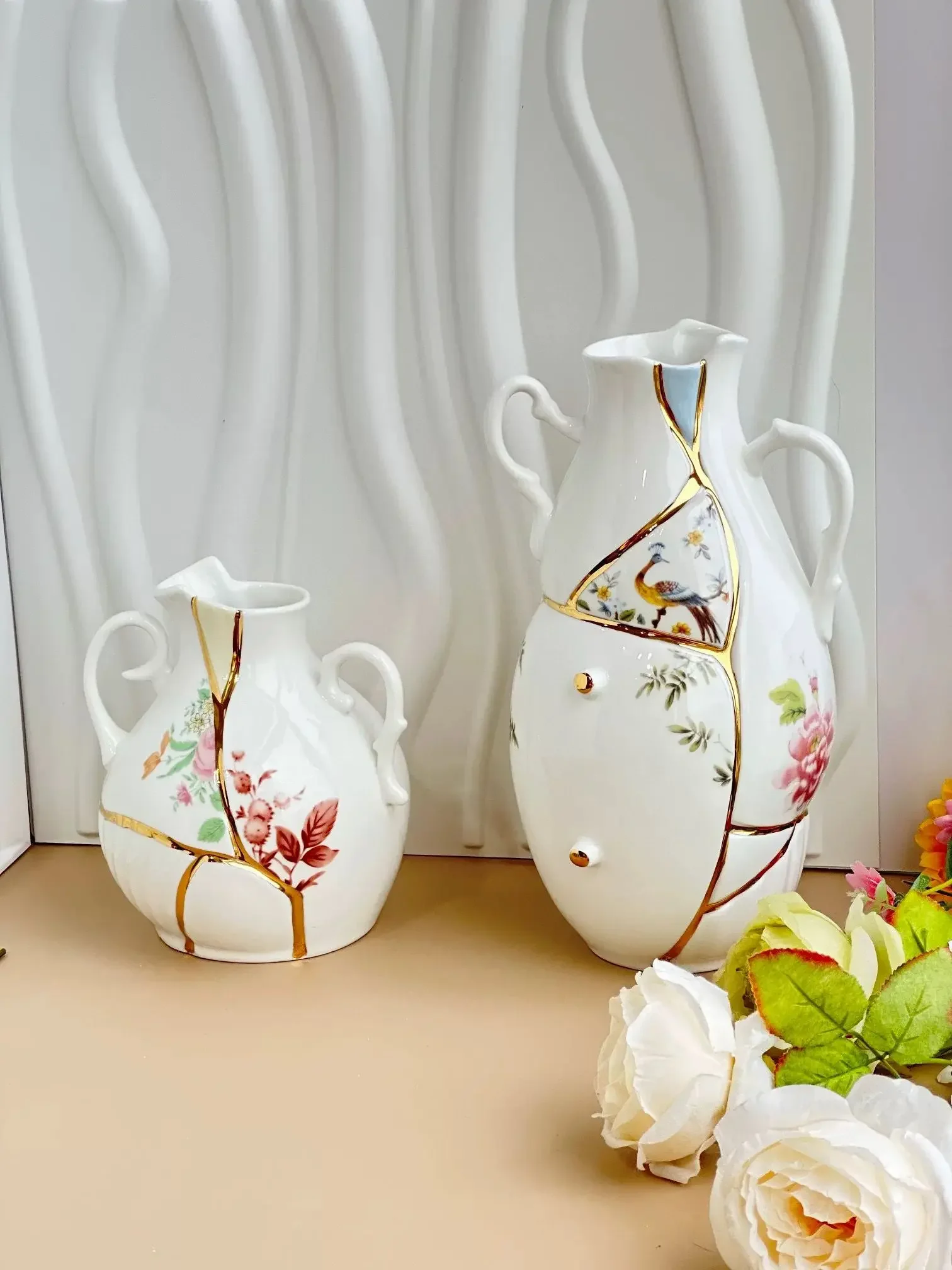 Luxury Italian Gold Case Hydroponic Flower Utensil, Home Decoration Accessories, Desktop Ornament Gift, Living Room