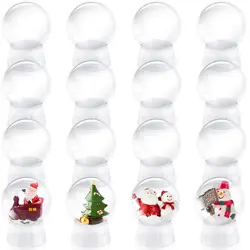DIY snow globe kit, clear plastic Christmas ornaments, home decor, lightweight white display containers for crafts and storage