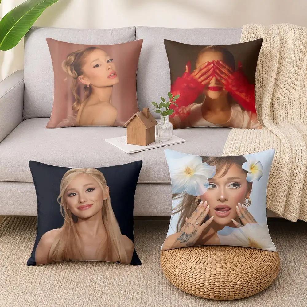 Singer A-Ariana Pop G-Grande Cushion Cover Wrinkle-Resistant Short Plush Cushion Covers Breathable Machine-Washable