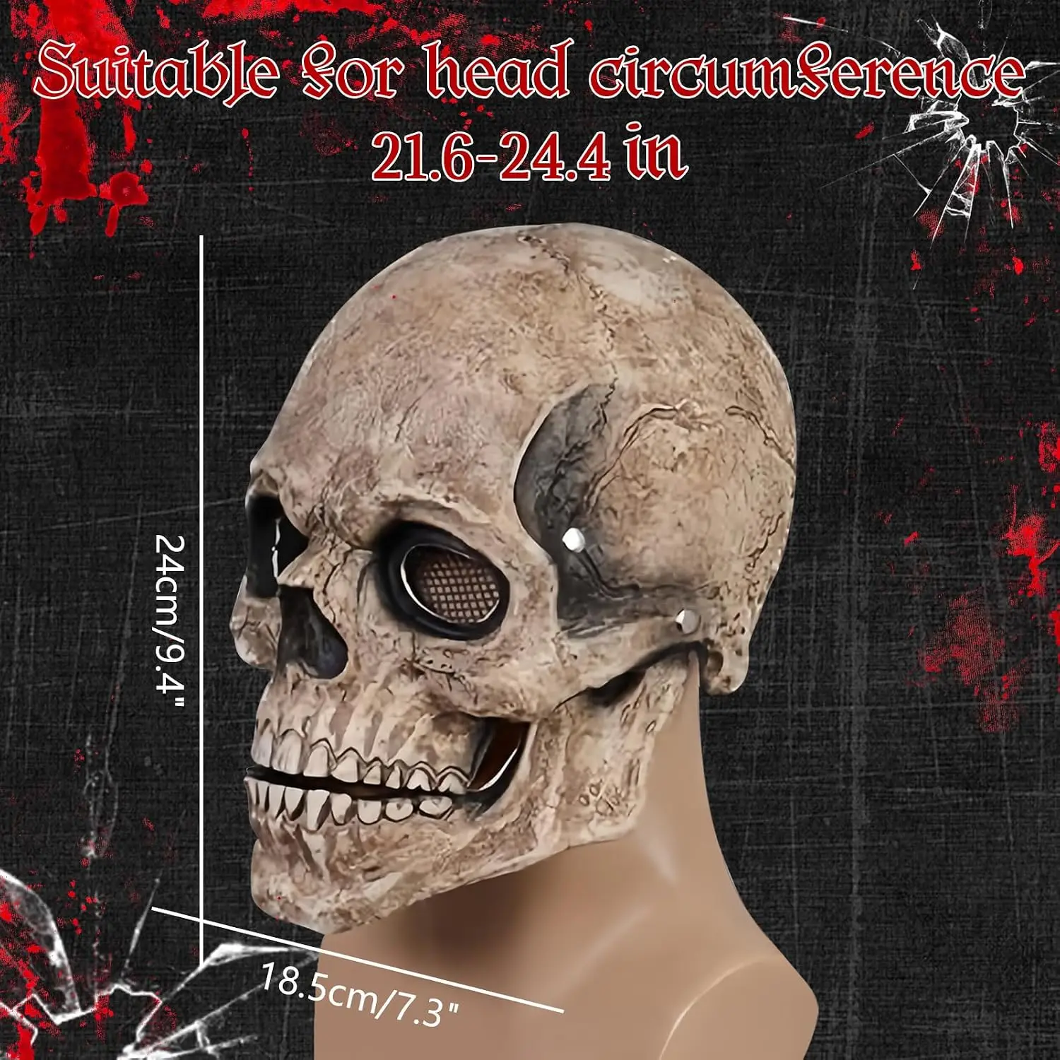 Halloween Mask Skull Mask Full Head Scary Mask for Costume Party