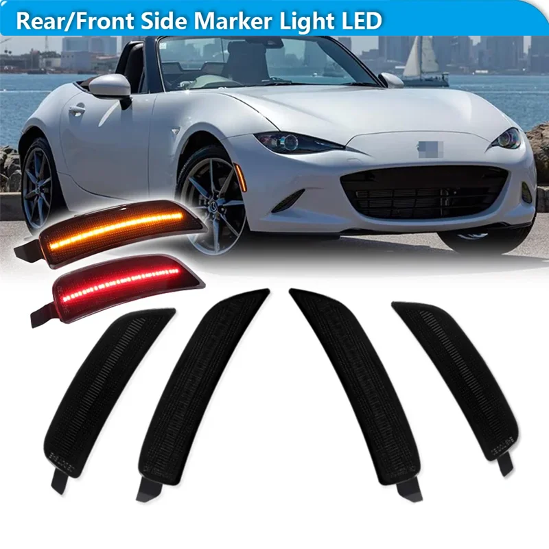 For Mazda MX-5 Miata 2016-2023 Fender Flare Lamps Car LED Front / Rear Bumper Side Marker Turn Signal Lights Parking Lights 12V