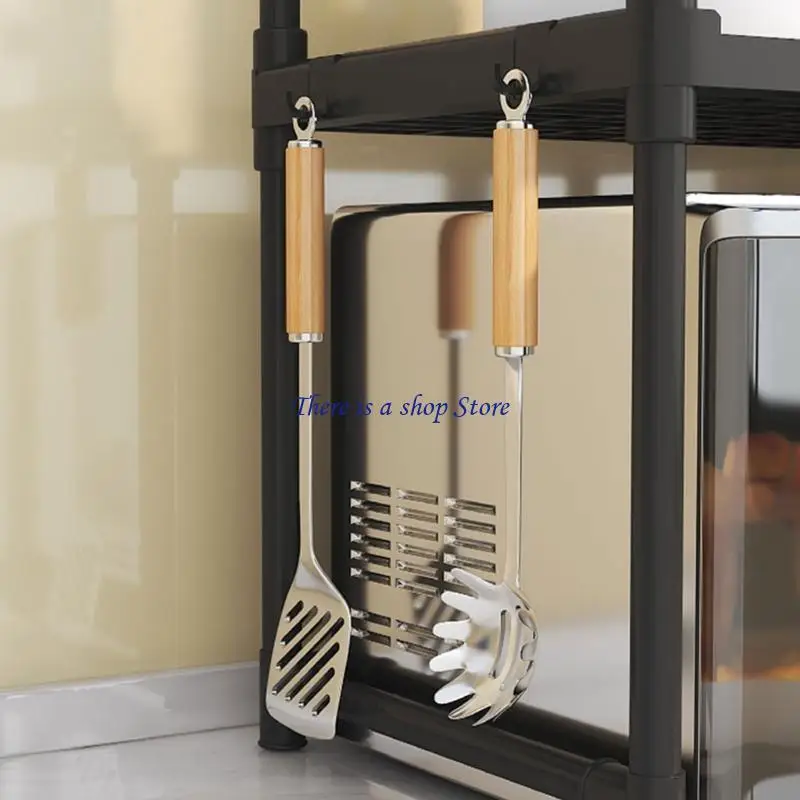 D0AD Durable White/Black Microwave Shelf Portable Organizers For Kitchen Storage