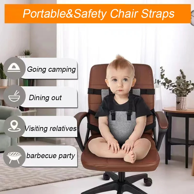 Child Chair Safety Belt Portable Anti-drop Baby Dining Chair Seat Belt Strap Adjustable Kids Feeding Safety Protection Guard