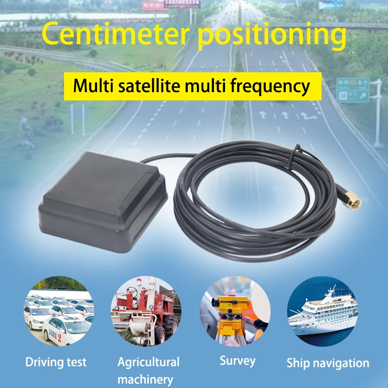 Antena de alta precisión RTK/RTD, centímetro, posicionamiento L1 + L2 + L5, 3-satellite, 7-frequency GNSS, amplificador de 42dBi aéreo de medición