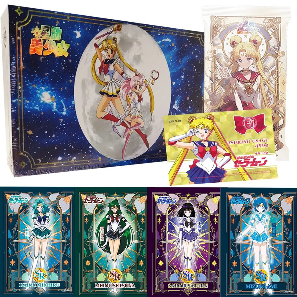 

Sailor Moon Collection Cards Booster Box Youth Campus Cute Girl Tsukino Usagi Tomoe Hotaru Anime Character Cards Toy Hobby Gift