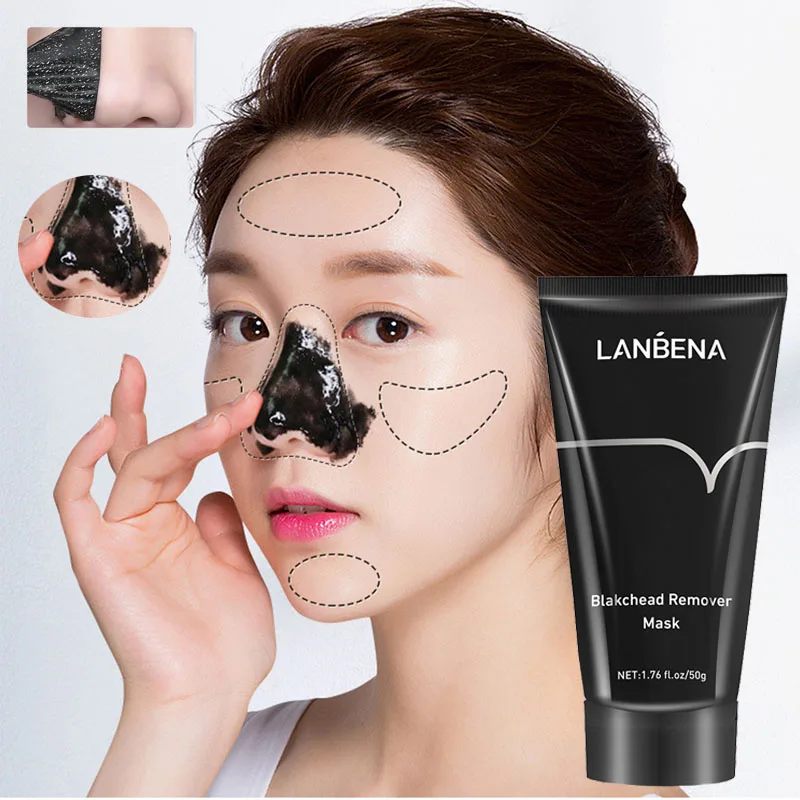 LANBENA 천연 대나무 숯 섬유 추출물, 블랙헤드 비강 마스크, 모공 수축, 그리스 제거, 초강력 흡착 메이크업
