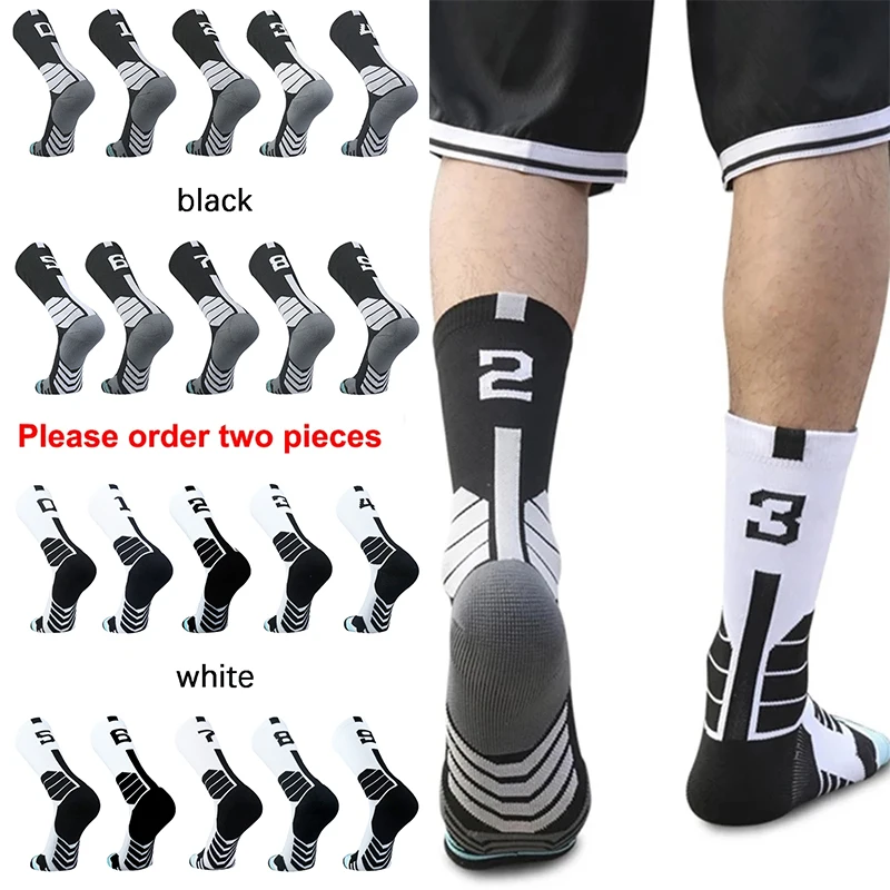 1pc Sports Professional Basketball Socks Football Sock Men's Cycling Soccer Socks Running Sock Calcetines Customized Number 0-9