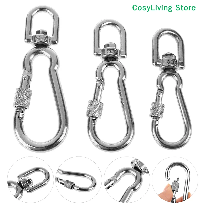 [CL]Stainless Steel Swivel Snap Hooks Locking Dog Leash Buckle Quick Release Buckle Carabiner Clips For Dog Walking Camping[CL]