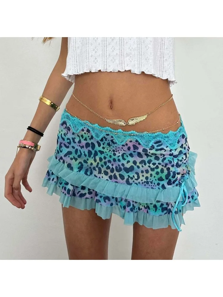 

2025 New Fashion Women's Hot Sale Spliced Drawstring Sexy Short Skirt