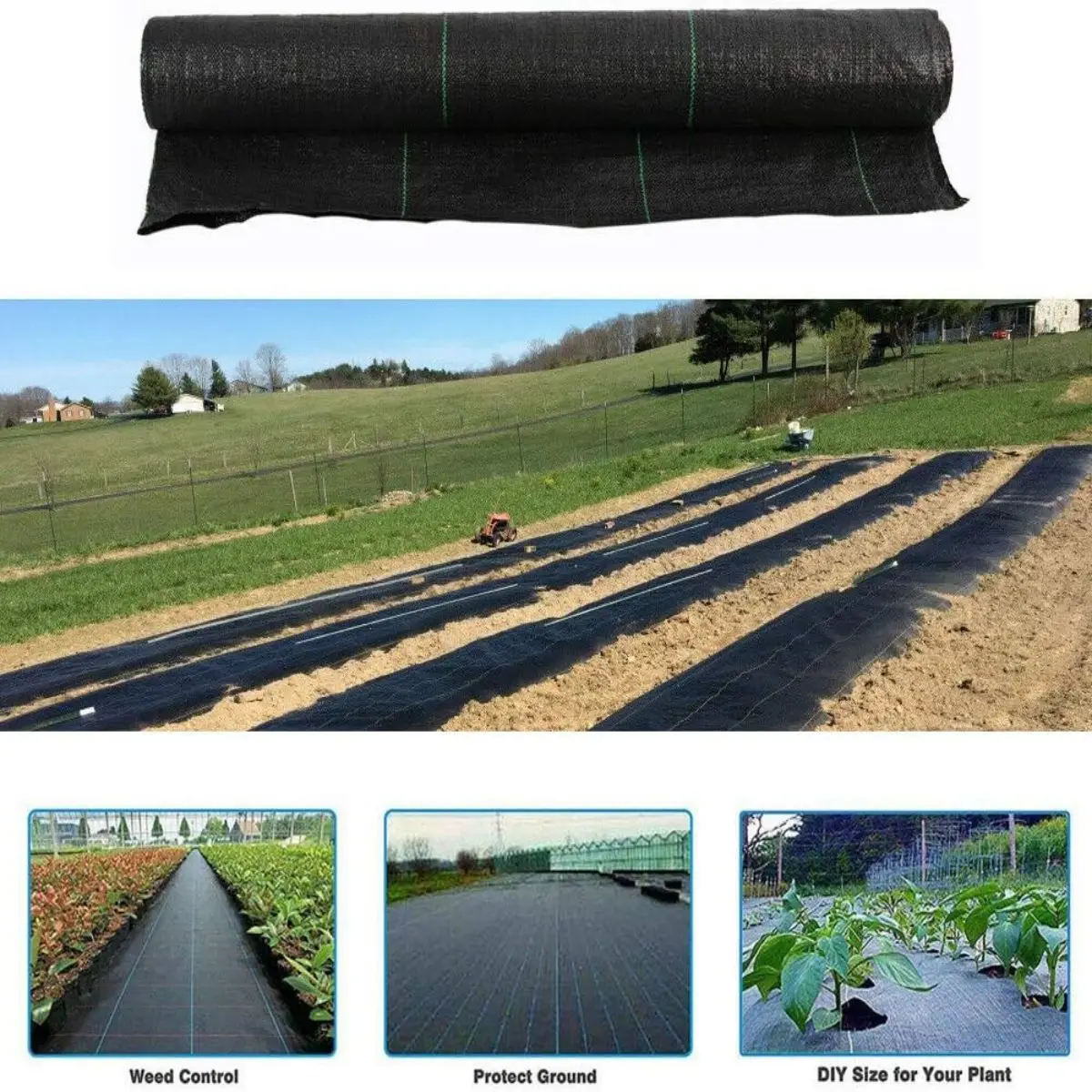 Factory Direct Sales PP PE Garden Weed Control Mat Cloth Grass Proofing