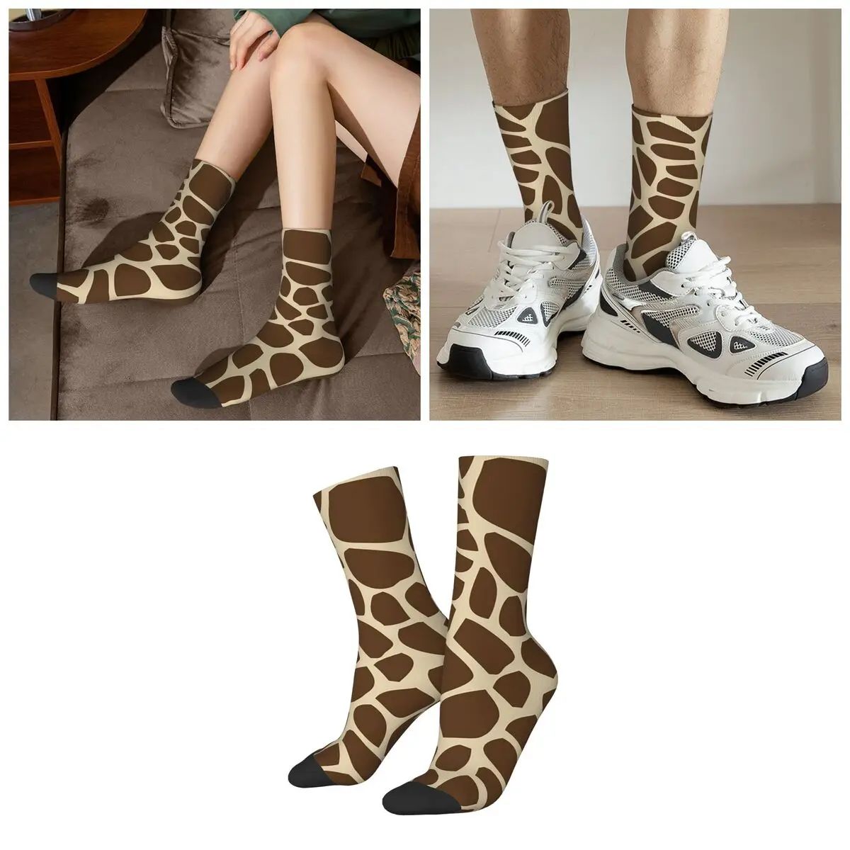 Giraffe Animal Skin Socks Harajuku Super Soft Stockings All Season Long Socks for Unisex Valentine's Day Gifts