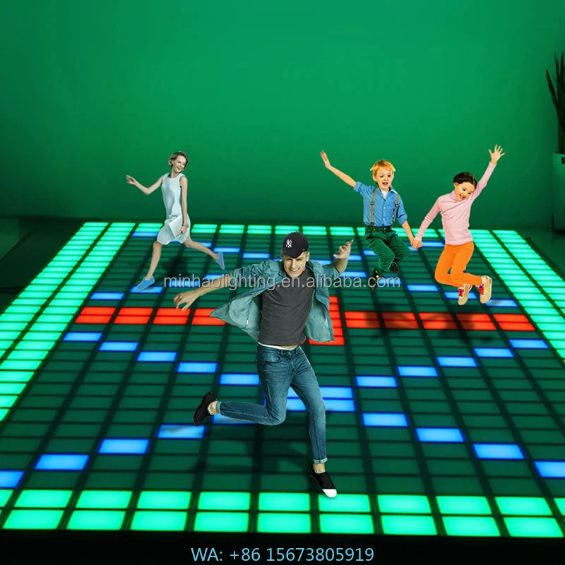 Factory Supply 30x30cm Wired Interactive RGB Activate LED Dance Floor Jump LED Floor Games Super Grid - view 2