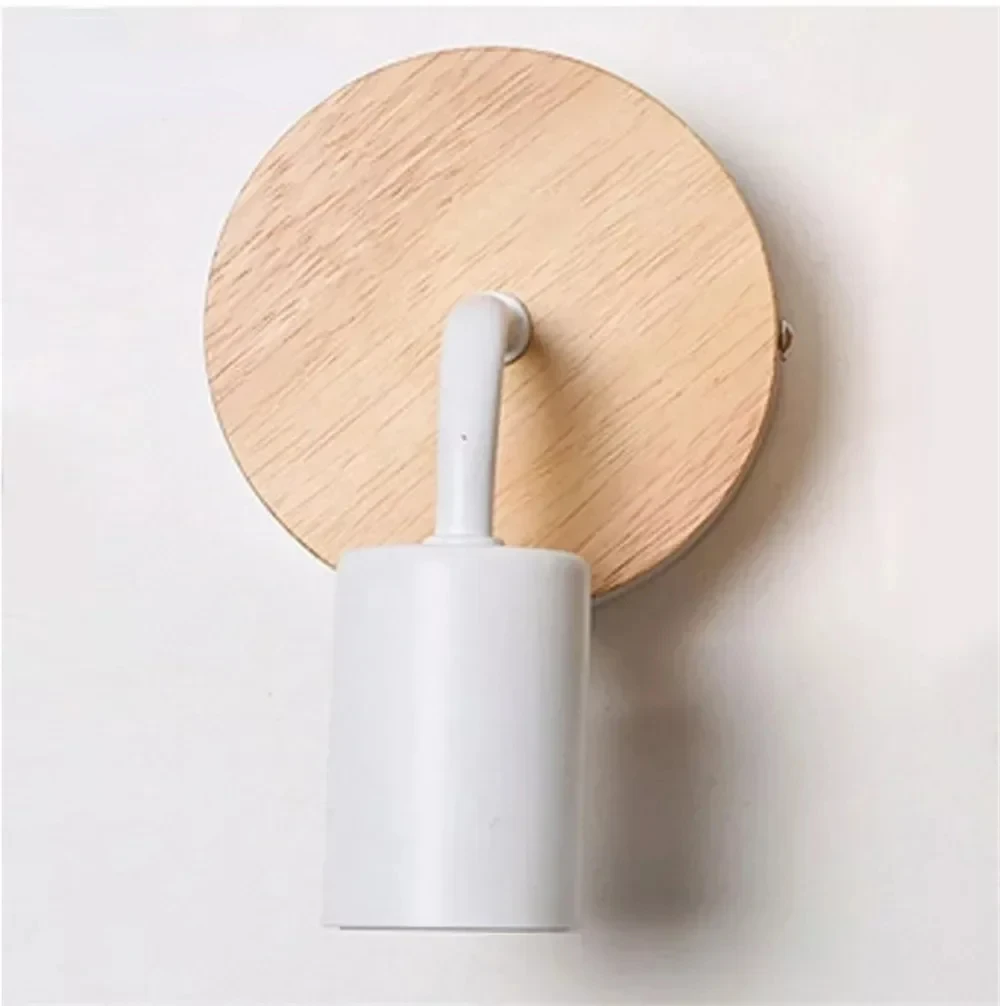 High Quality Wall Lamp Nordic White/Black Color Led Wall Light for Bed Room Wooden Base Wall Sconce Light for Living Room