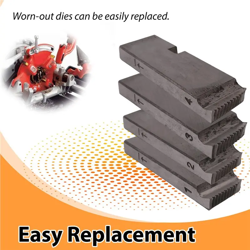 Happy New- 4-Pack 47770 Pipe Threader Set For RIDGID,High-Speed Threading Dies For 1-2 Inch Pipes,Universal Die Heads Threader T