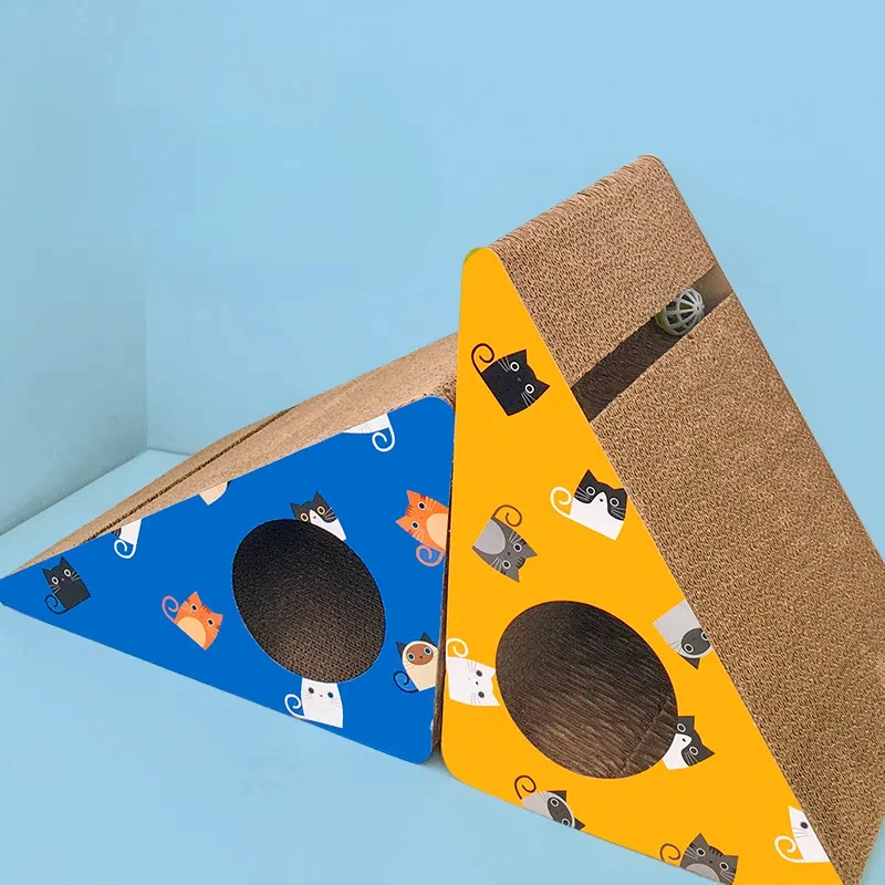 Triangular Cat Scratcher Cardboard cat house large cat condo kitten scratching mat