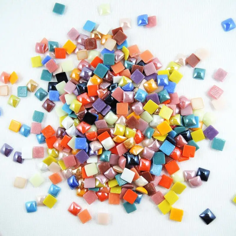 Mixed Colors Flat Back Beads Square Glass Half Cabochon 4mm 6mm 8mm 10mm For Crafts Scrapbooking DIY Nail Art Decoration Garment
