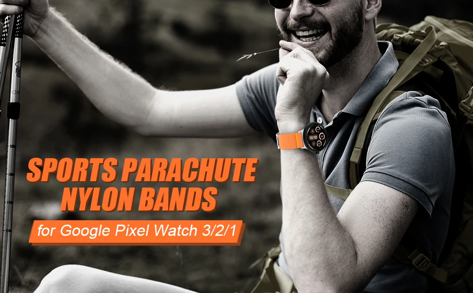 Parachute-Armband für Google Pixel Watch 5 3 2 1, 41mm Zubehör, Sport-Nylon-Elastikarmband, Correa Pixel Watch 5 3 4 45mm Band – Detail 4