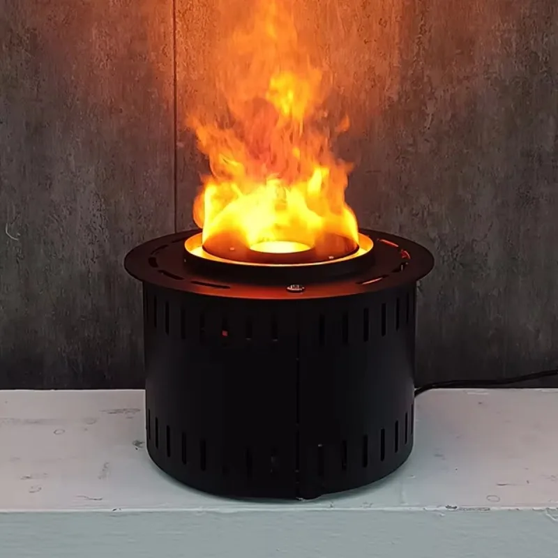 Customised 35CM Electric Fireplace Fire Bowl Water Vapor Steel Column Shape Steam Flame Effect Insert Water Fire Decoration