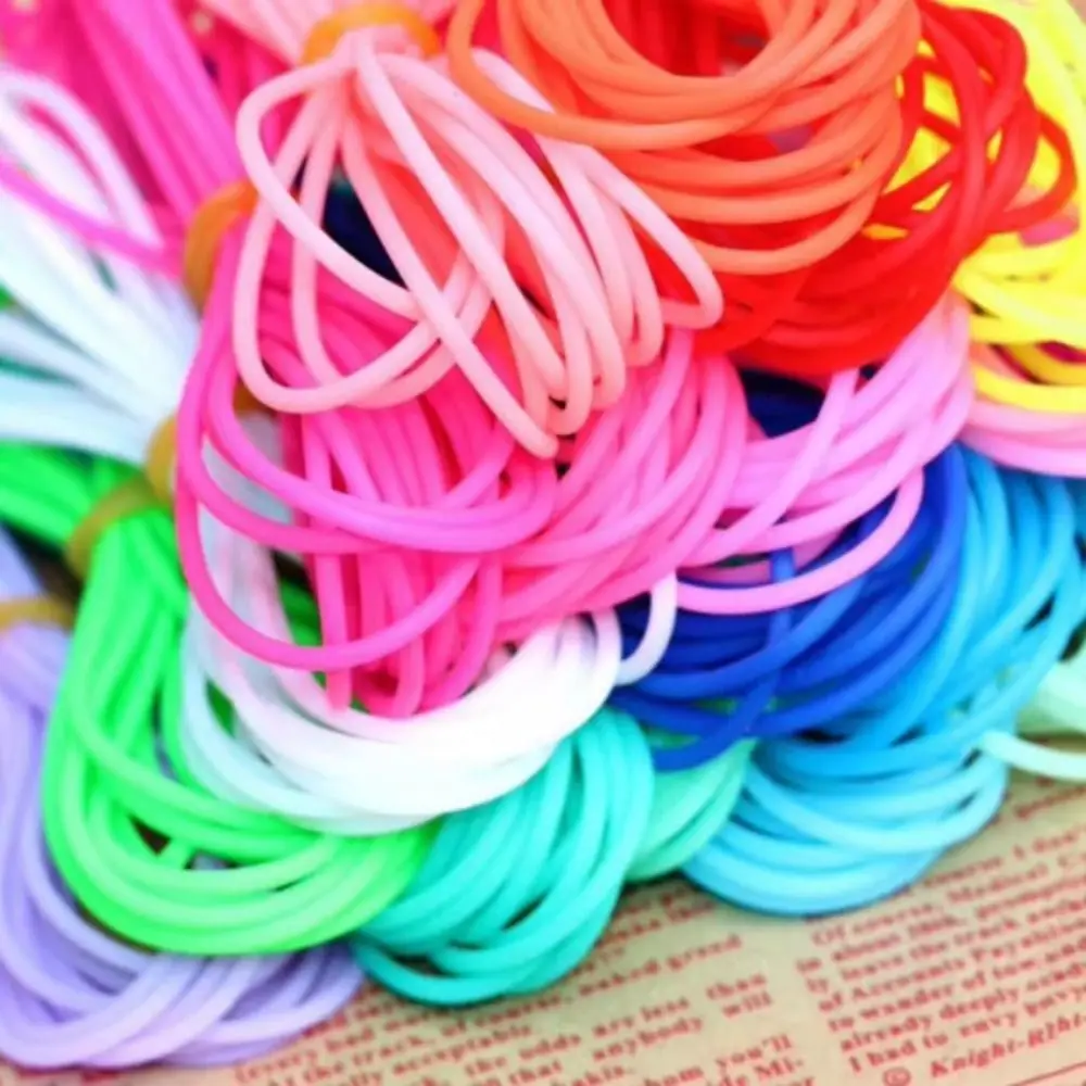Round Shape Hollow Rubber Tubing Transparent Hose Colorful Design Elastic Knitting Cord 2mm Diameter Resistance Material