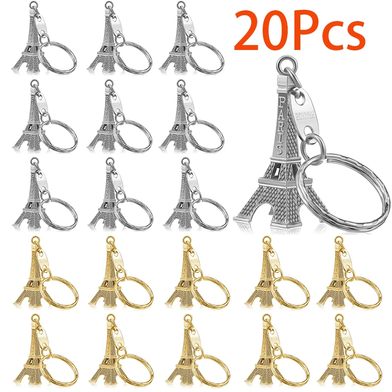 20Pcs France Paris Eiffel Tower Key Chains Souvenirs Tourism Memorial