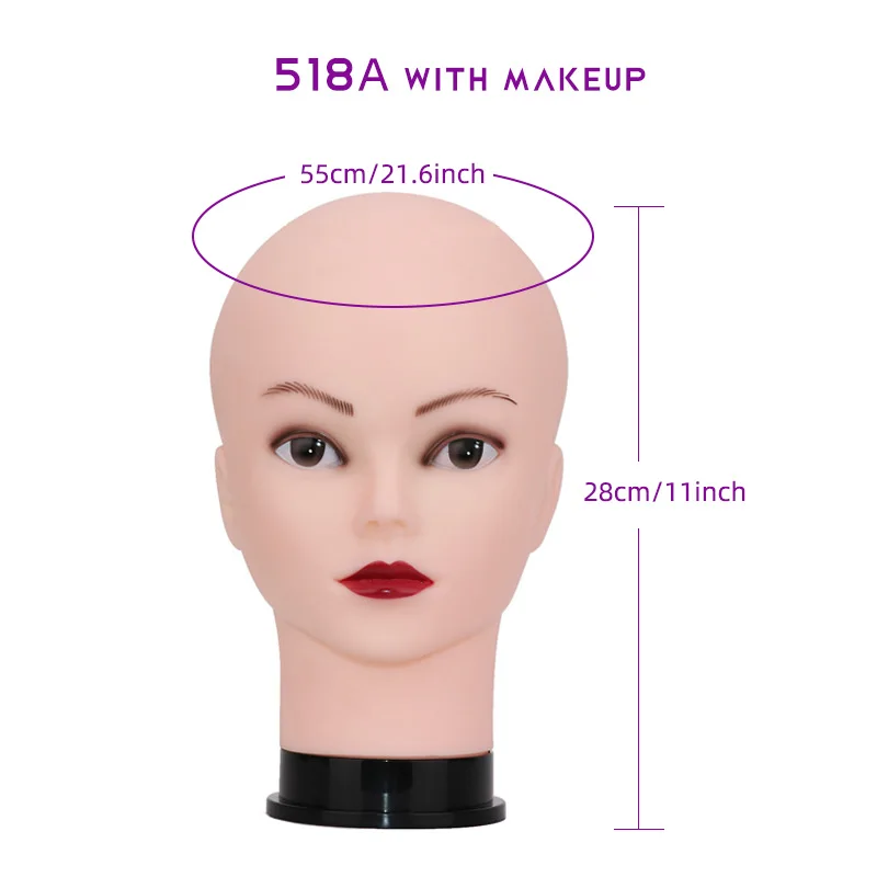 Manikin Model For Making Wigs Styling Practice Hairdressing Bald Mannequin Head Hat Headwear Display Stand