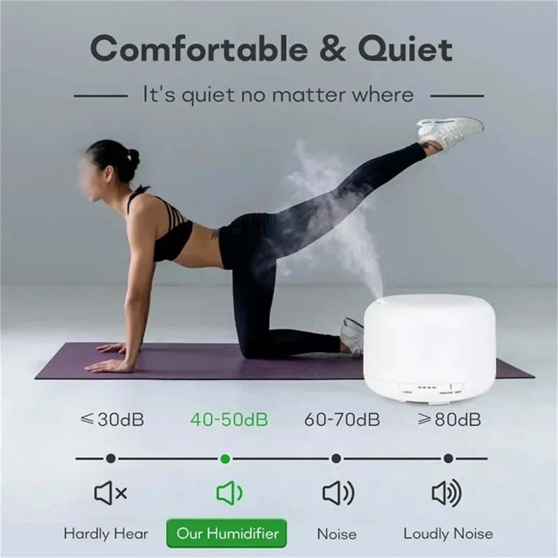 500ML Air Humidifier Essential Oil Diffuser Aroma Diffuser With Colorful Night Lights USB Humidifier Mini-Size Humidifier image 4