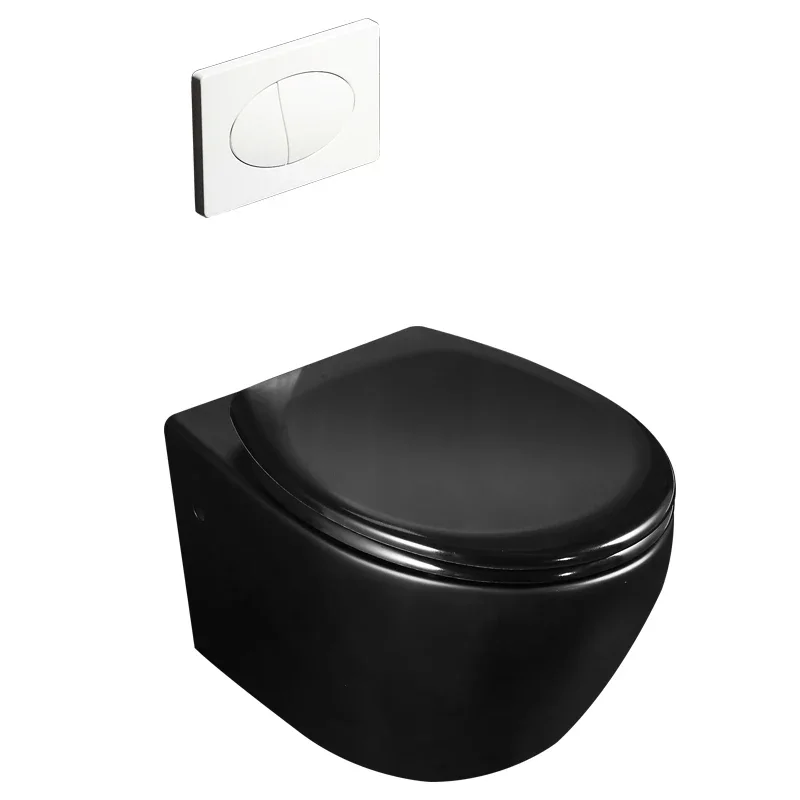 

Туалет матовый черный настенный ряд цветной унитаз встроенный унитаз в скрытую стенку