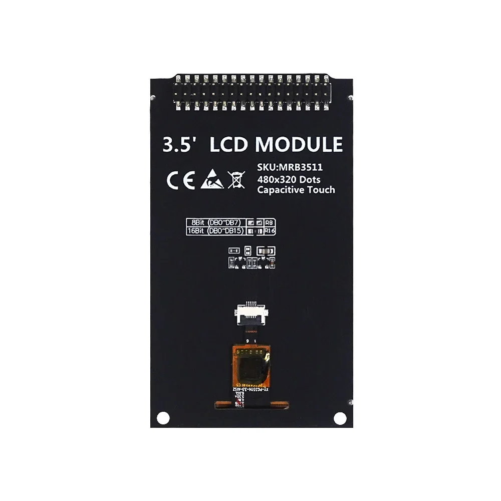 Modul tampilan sentuh Capacitivo, Módulo de cores, TFT HD, 3.5 ",480x320