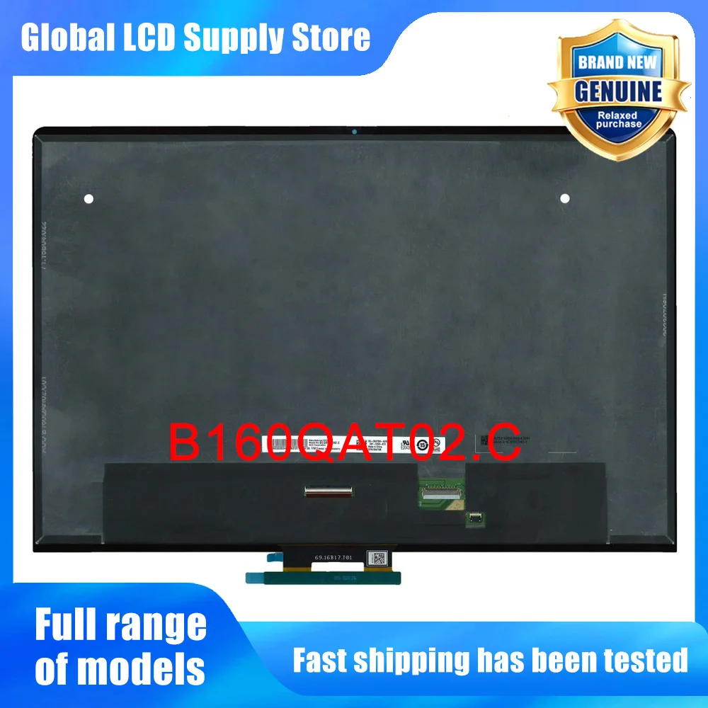 B160QAT02.C 16.0 inch Laptop Lcd Screen Wqxga 10 Ips Panel Touchscreen Mini-led Backlit for Notebook Repair Replacement Assembly