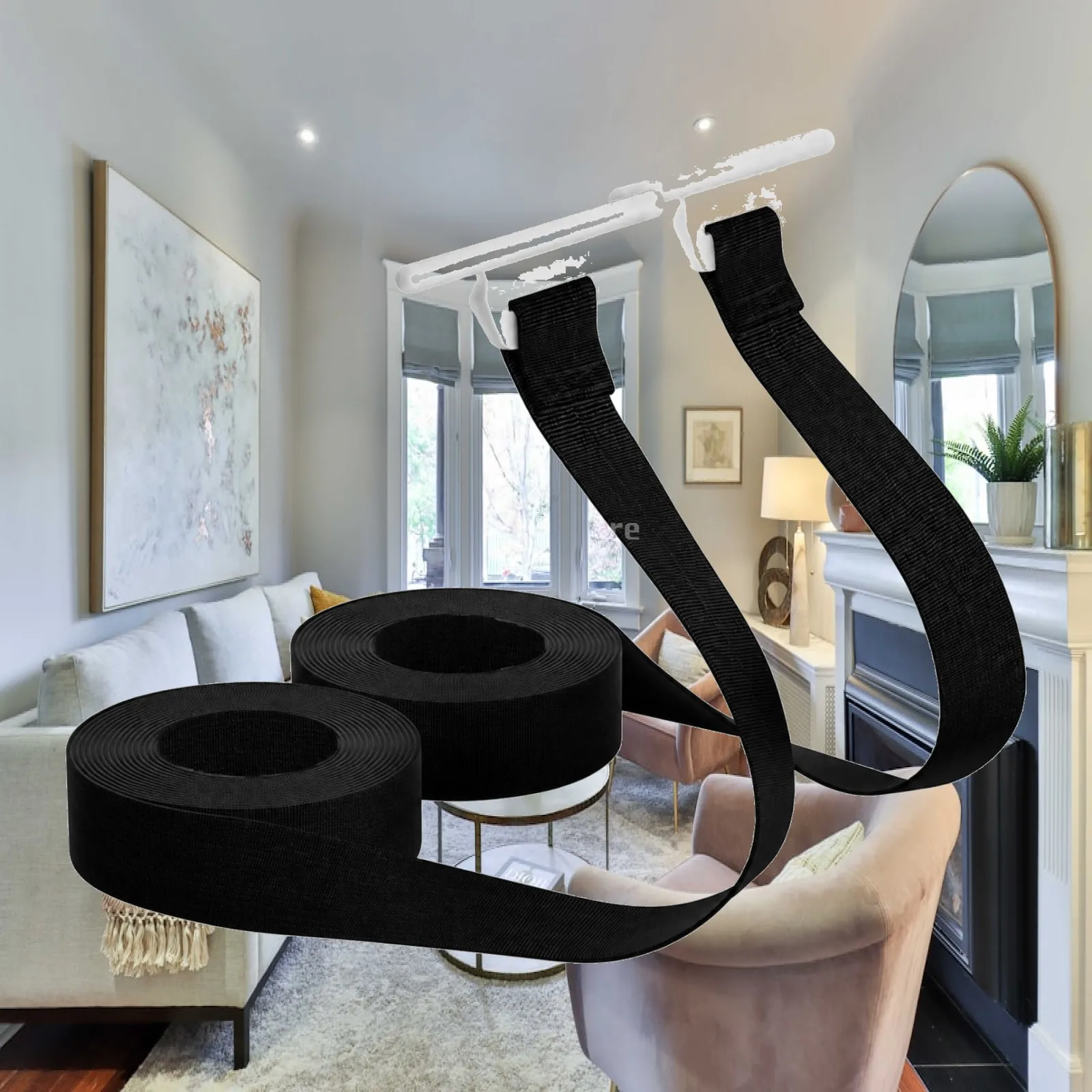 2 Pieces RV Awning Pull Strap with Stainless-Steel Buckle Easy-Grip RV Awning Pull Strap Straps Flexible Travel-Ready