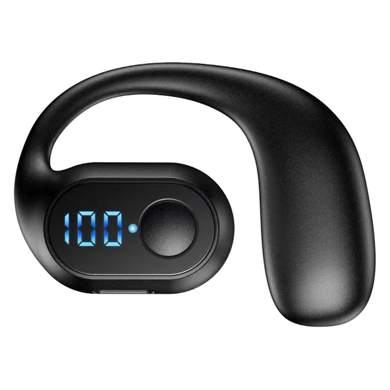 Digital Display Single Ear Hanging Ear Bluetooth Headset Open Bluetooth 5.3 Wireless Headset Earphone