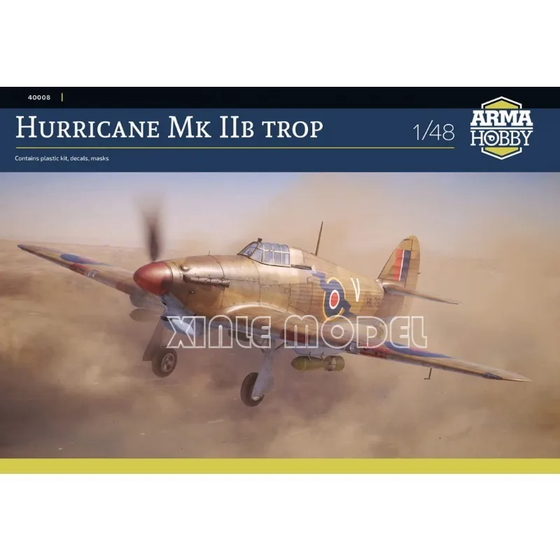 

Arma Hobby Plastic Assembled Plane Model Kit 40008 Hurricane Mk IIB Trop 1/48