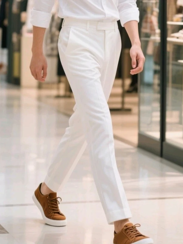 

Linen Men's Summer Casual Straight Leg Pants Faionable Busin Casual Light Beige Color Breathable Comfortable Straight Tu...