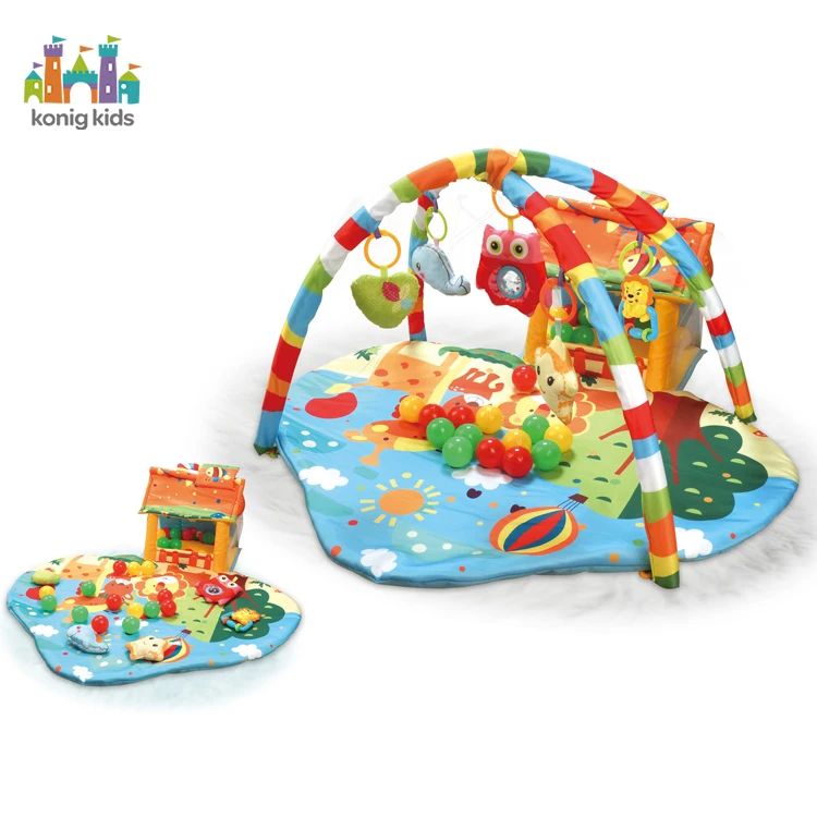 

Konig Kids Juguetes Para Bebes Playing Mat Tiny House Play Mat with Ocean Ball Activity Gym Mat Infant Indoor Playmat