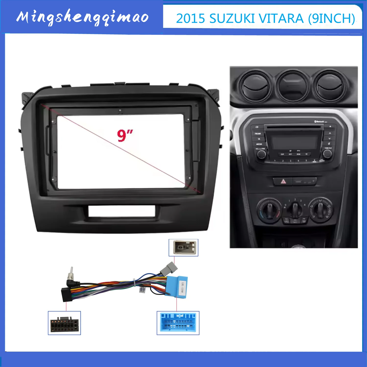 

Car Radio Dashboard Fascia For SUZUKI Vitara 2015+ Auto Stereo ABS Plastic Panel Mounting Bezel Faceplate Frame Kit 2 Din