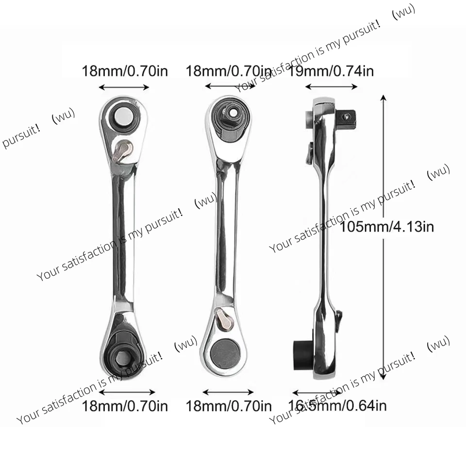Mini Treble 1/4 Ratchet Wrench Double Head Sleeve, Screwdriver Hexagon Torque Wrench Set Manual Repair Tool