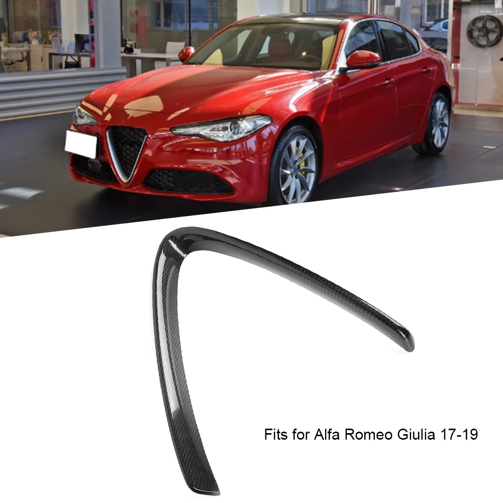 Carbon Fiber Material V Shaped Front Grill Decoration Frame Fits For Alfa Romeo Giulia 2017-2019